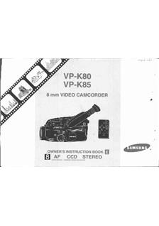 Samsung VP K 80 manual. Camera Instructions.